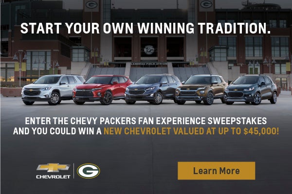 Packers Sweepstakes for a chance to win a new car!